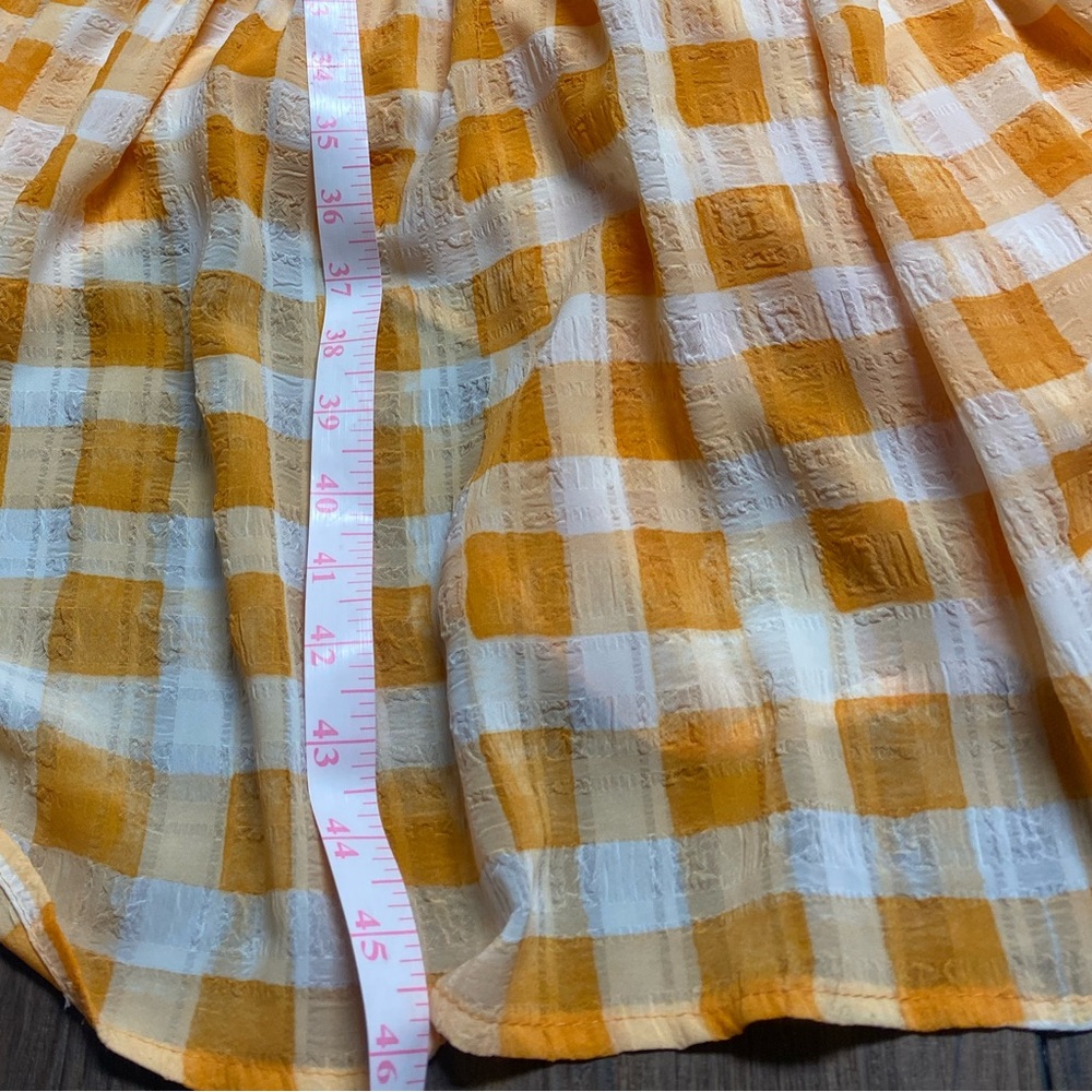 Sofie The Label Women’s Orange Checkered Tiered Sundress - Picture 7 of 8